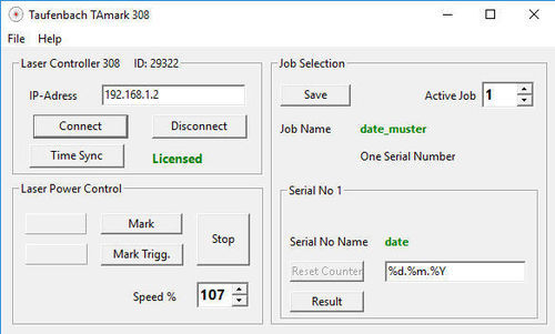 Logiciel de commande - TAmark308 - Taufenbach GmbH - de visualisation de données / de comptage / pour marquage