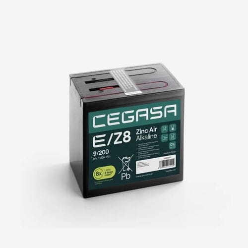 Batterie zinc air alcalin - E/Z8 9/200 - Cegasa Energía SLU - rectangulaire / 9 V / industrielle