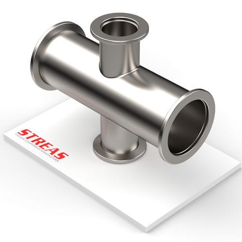 Raccord pour le vide - 4CR2510KF-4 - Streas srl - à bride / en croix / en inox 304