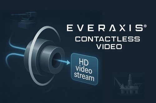 Collecteur tournant de transmission vidéo - EVERAXIS - avec alésage / sur mesure / sans contact