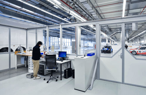 Cloison d'atelier - Systemraum TRENDLINE - KLEUSBERG - modulable / souple
