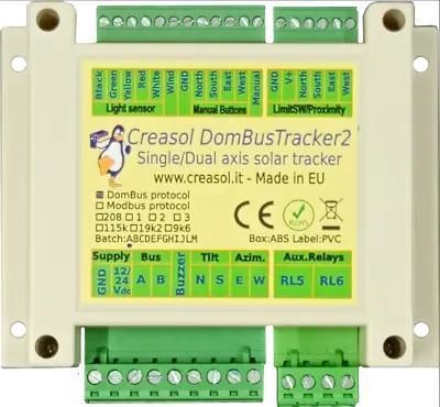 Contrôleur d'automatisme programmable sur rail DIN - DomBusTracker2 - Creasol - avec E/S intégrée / entrées / entrées analogiques