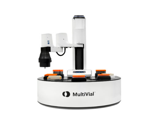 Machine d'étiquetage automatique - Multivial - Labman Automation Ltd - contrôlée par PLC / pour flacon / pour l'industrie pharmaceutique