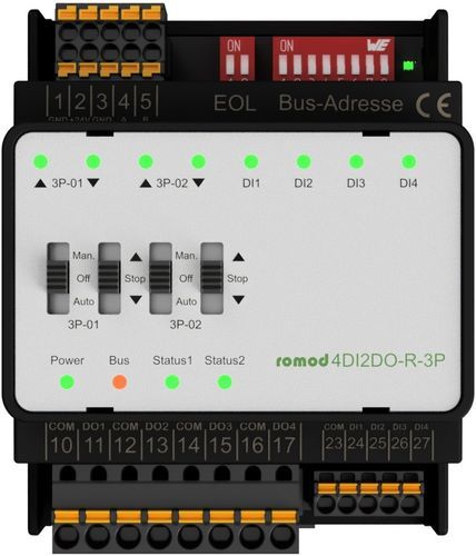 Module E/S numérique - romod 4DI2DO-R-3P - Romutec Steuer- u. Regelsysteme GmbH - Modbus / RS-485 / Modbus RTU