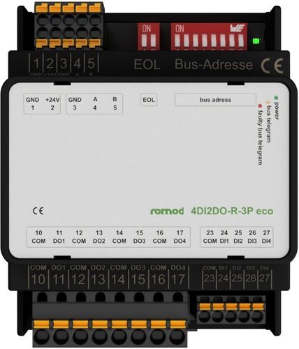 Module E/S numérique - romod 4DIO-R eco - Romutec Steuer- u. Regelsysteme GmbH - RS-485 / Modbus RTU / à 4 S