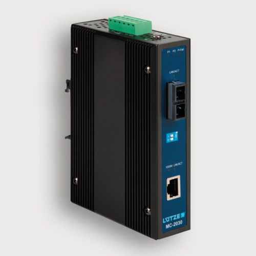 Commutateur convertisseur convertisseur média - 772032 - LÜTZE - administrable / Ethernet / sur rail DIN