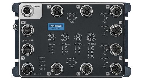 Commutateur Ethernet administrable - EKI-9510E-2GMPST - ADVANTECH - 10 ports / gigabit / mural