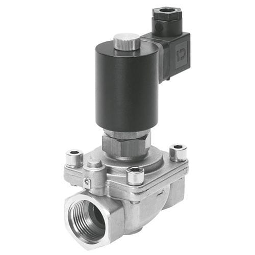 Électrovanne à commande assistée - VZWF - FESTO - 2 voies / NF / pour eau
