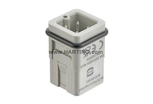 Connecteur de secteur - Han 3A - HARTING - mâle / à emboîter / de mise à la terre
