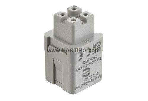Connecteur d'alimentation électrique - Han 3A - HARTING - de secteur / femelle / à emboîter