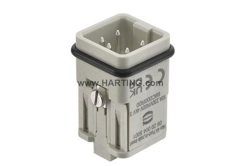 Module connecteur d'alimentation électrique - Han 4A - HARTING - mâle / à emboîter / 4 pôles