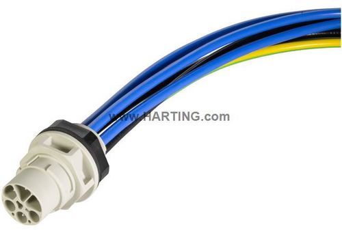 Traversée de cloison pour panneau frontal - S15_PFT_STR-FM_DC_M_6P - HARTING - pour panneaux / multipassage / IP67