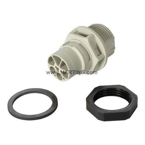 Capot de connecteur monté sur panneaux - S15_PFT_STR-FM_DC_M_CRT_w/o-contacts - HARTING - IP67 / IP65 / circulaire