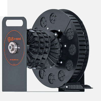 Chaîne porte-câbles type bobine - e-spool® - igus® - partiellement fermé / en plastique / à rouleaux