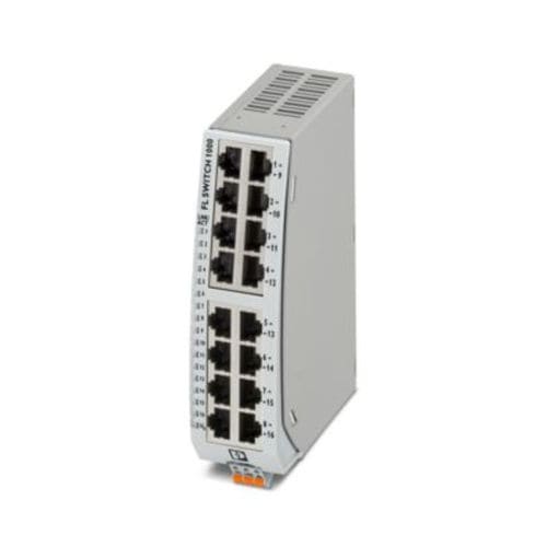 Commutateur Ethernet non administrable - FL SWITCH 1116N - PHOENIX CONTACT GmbH & Co. KG - 16 ports / sur rail DIN / RJ45