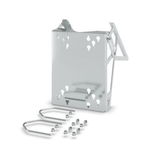 Support en acier inoxydable - POS POLEFIX S 108 VA - PHOENIX CONTACT GmbH & Co. KG - avec panneau photovoltaïque