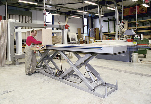Table élévatrice à ciseaux en tandem - Puertas Angel Mir - hydraulique / stationnaire