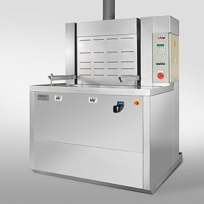 Système de nettoyage à ultrasons - Micro + Hega Surfaces GmbH - semi-automatique / avec convoyeur