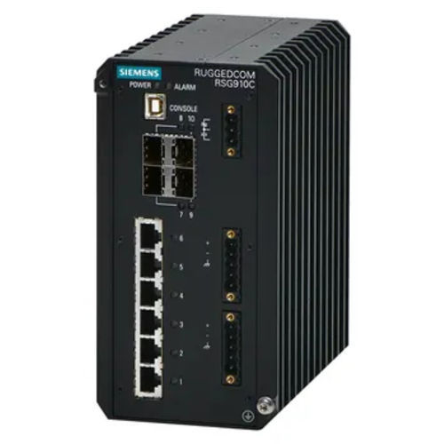 Commutateur Ethernet administrable - RUGGEDCOM RSG910C - SIEMENS Industrial Communication - 10 ports / de niveau 2 / Gigabit Ethernet