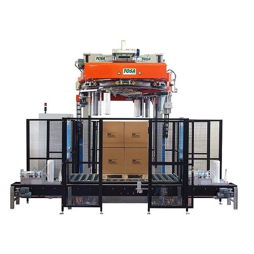 Banderoleuse avec couronne tournante - 125E/2 - Tosa - automatique / de palettes / avec pose de coiffe