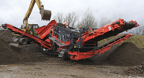 Crible pour chantier de construction - 873 Spaleck - TEREX Mobile Processing Equipment - pour le recyclage / mobile / pour produits en vrac