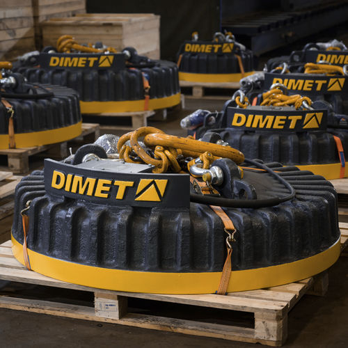 Électroaimant de levage pour manutention de ferraille - EMG SM - DIMET GmbH - à commutation électrique / pour engin de manutention / pour grue