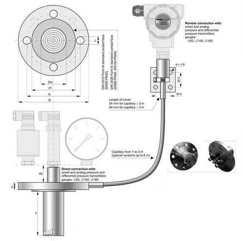 Séparateur à membrane avec fixation par bride - S-P, S-T series - APLISENS S.A.