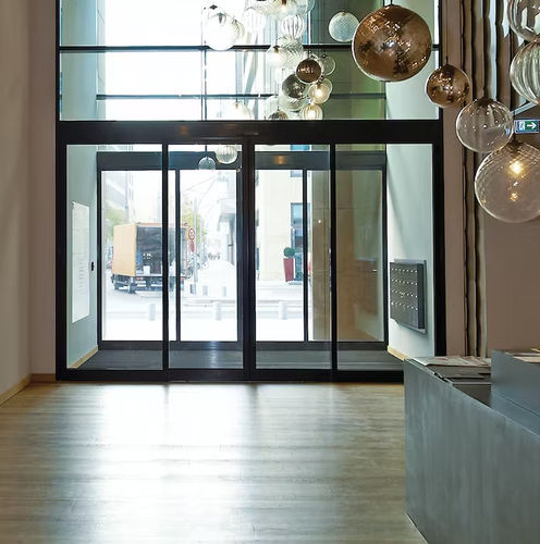 Porte coulissante - Hörmann - en acier inoxydable / pour l'intérieur / de sécurité