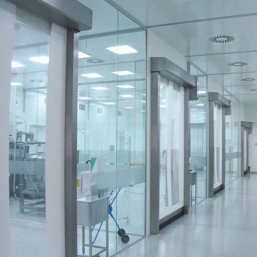 Porte à enroulement - RR300 - ASSA ABLOY Entrance Systems - en acier inoxydable / pour salle blanche / rapide