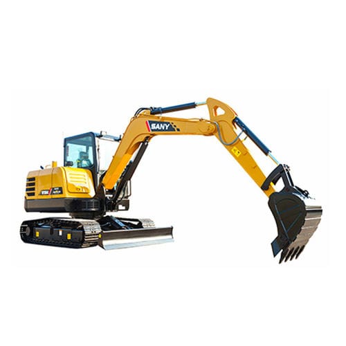 Mini pelle - SY55C - SANY - sur chenilles / diesel / pour chantier de construction