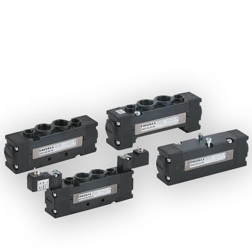 Distributeur pneumatique à tiroir - 26 series - PNEUMAX - actionné par solénoïde / 5 voies / en aluminium