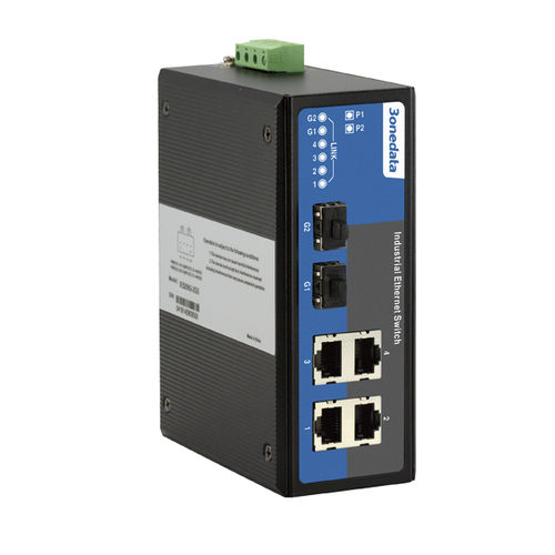 Commutateur Ethernet 6 ports - IES206G-2GS - 3onedata Co.,Ltd. - non administrable / Gigabit Ethernet / sur rail DIN