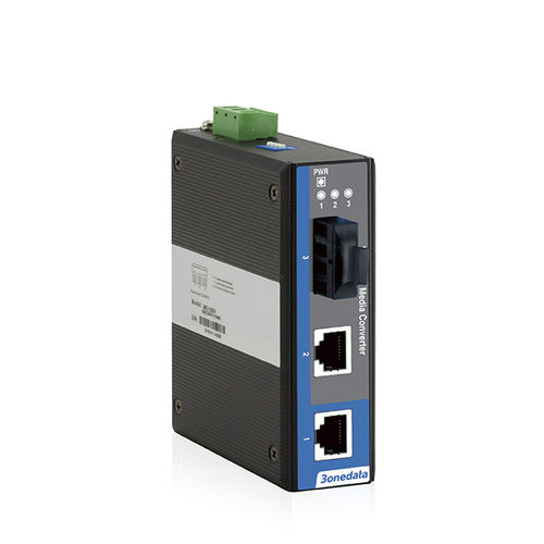 Convertisseur média - IMC102B-F - 3onedata Co.,Ltd. - Ethernet / sur rail DIN / 2 ports