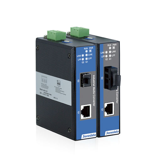 Convertisseur média gigabit - IMC101GT Series - 3onedata Co.,Ltd. - Ethernet / sur rail DIN