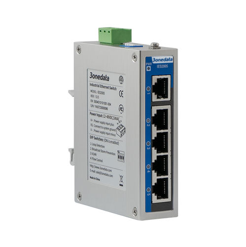 Commutateur Ethernet non administrable - IES2005 - 3onedata Co.,Ltd. - 5 ports / de niveau 2 / sur rail DIN
