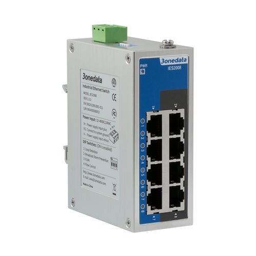 Commutateur Ethernet non administrable - IES2008-8T-P48 - 3onedata Co.,Ltd. - 8 ports / de niveau 2 / sur rail DIN