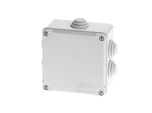Boîte de dérivation murale - 100 x 100 x 60 mm, IP 54 | GR17054 - GEROS - étanche / en plastique / avec membranes élastiques