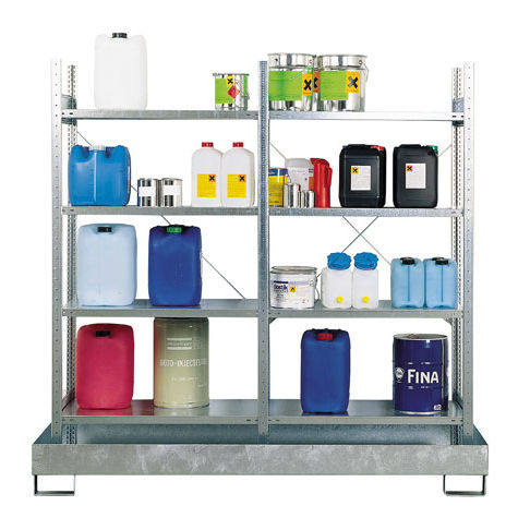 Rayonnage pour entrepôt de stockage - RFAW 3 L - Saebu Morsbach GmbH - réglable / pour charges moyennes / à fûts avec bac de rétention