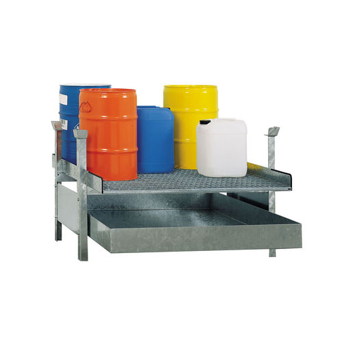 Rayonnage pour entrepôt de stockage - 8165 - Saebu Morsbach GmbH - pour charges moyennes / à fûts avec bac de rétention / en acier