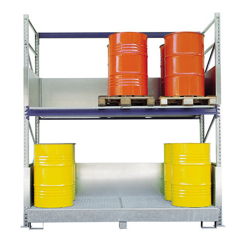 Rayonnage réglable - SCIS-16 - Saebu Morsbach GmbH - pour charges moyennes / à fûts avec bac de rétention / à palettes
