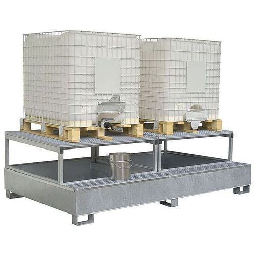 Palette de rétention pour conteneur IBC - TCB 2 - Saebu Morsbach GmbH - en métal / avec grille galvanisée