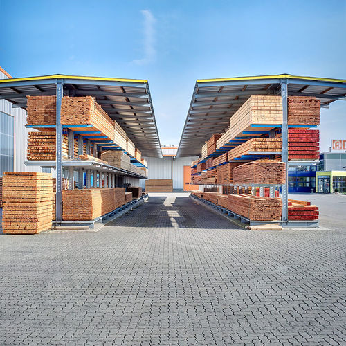 Rayonnage avec toit - OHRA Regalanlagen - pour entrepôt de stockage / à usage extérieur / cantilever
