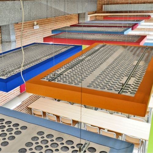 Panneau sandwich d'absorption acoustique - ACUSTIART - Acústica Integral - Soundproofing - âme en fibres synthétiques / face en aluminium / pour plafond