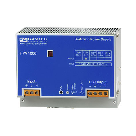 Alimentation électrique sur rail DIN - HPV10001 - Camtec Power Supplies GmbH - AC/DC / à découpage / monophasée
