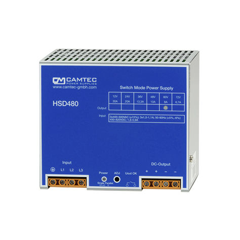 Alimentation électrique sur rail DIN - HSD04801 - Camtec Power Supplies GmbH - AC/DC / à découpage / triphasée
