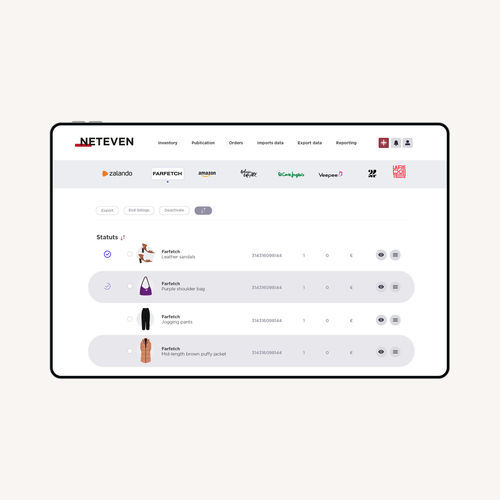 Plateforme Cloud e-commerce - Neteven - Gerber Technology, a Lectra company - de stockage de données / de gestion de données / de supervision