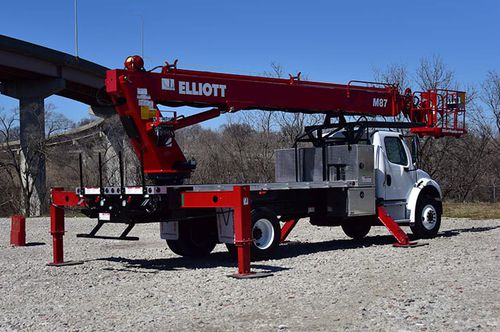 Nacelle télescopique montée sur camion - M87 HIREACH - Elliott Equipment Company - hydraulique / pour forte charge