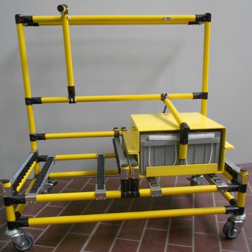 Chariot de transfert - Scaglia Indeva - en métal / pour batterie / à roulettes