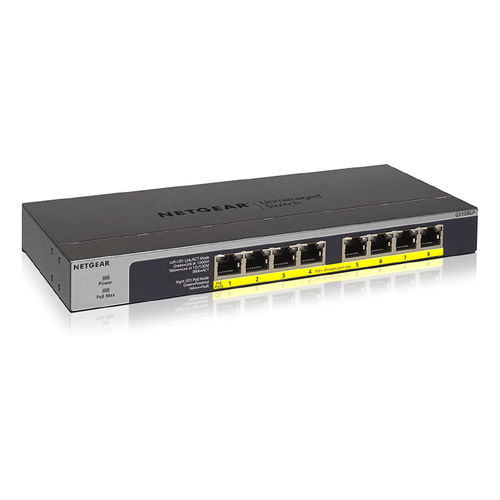 Commutateur Ethernet non administrable - GS108LP - NETGEAR - 8 ports / Gigabit Ethernet / monté en rack