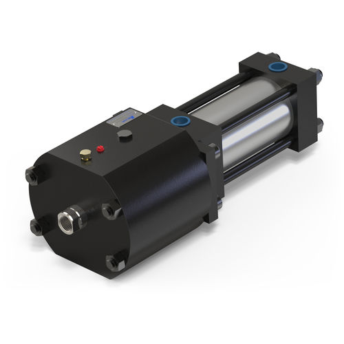 Bloqueur de tige hydraulique - RCH series - Advanced Machine & Engineering - monté sur vérin pneumatique
